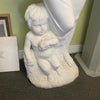 Alabaster hand carved afro, TD goddess with male cherub angel statue from Italy